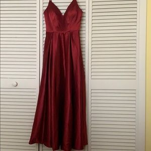Burgundy Ball Gown W/ Pockets
